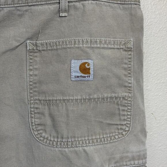 Carhartt Rugged Flex Relaxed Fit Canvas Pants Men's 44x30 Khaki Work Utility - Picture 5 of 6